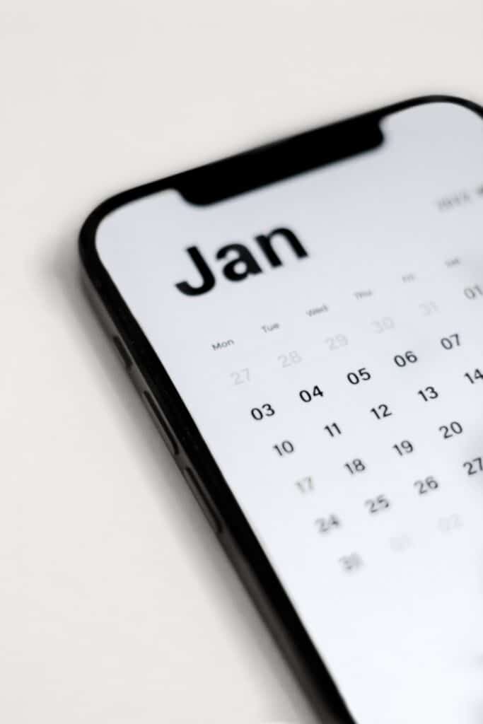 Calendar on a phone